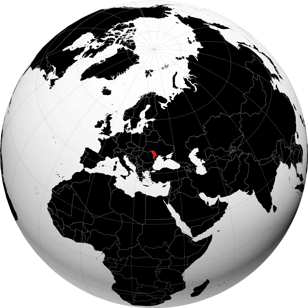 Moldavië op de globe