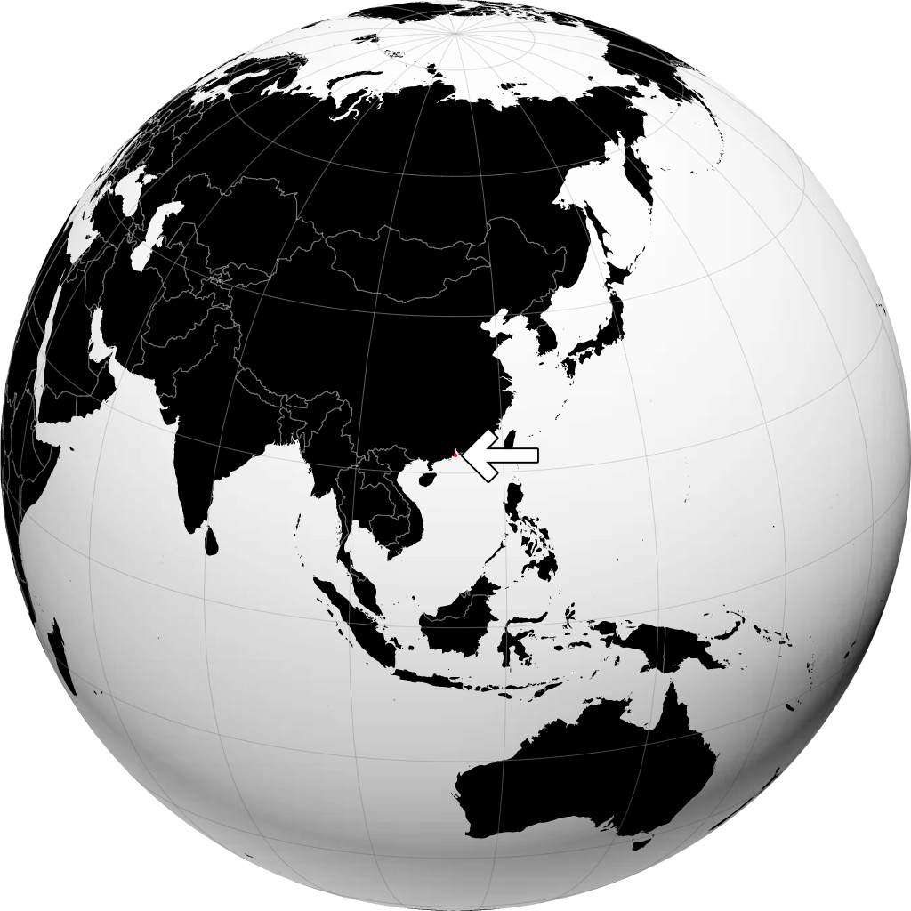 Macau op de globe
