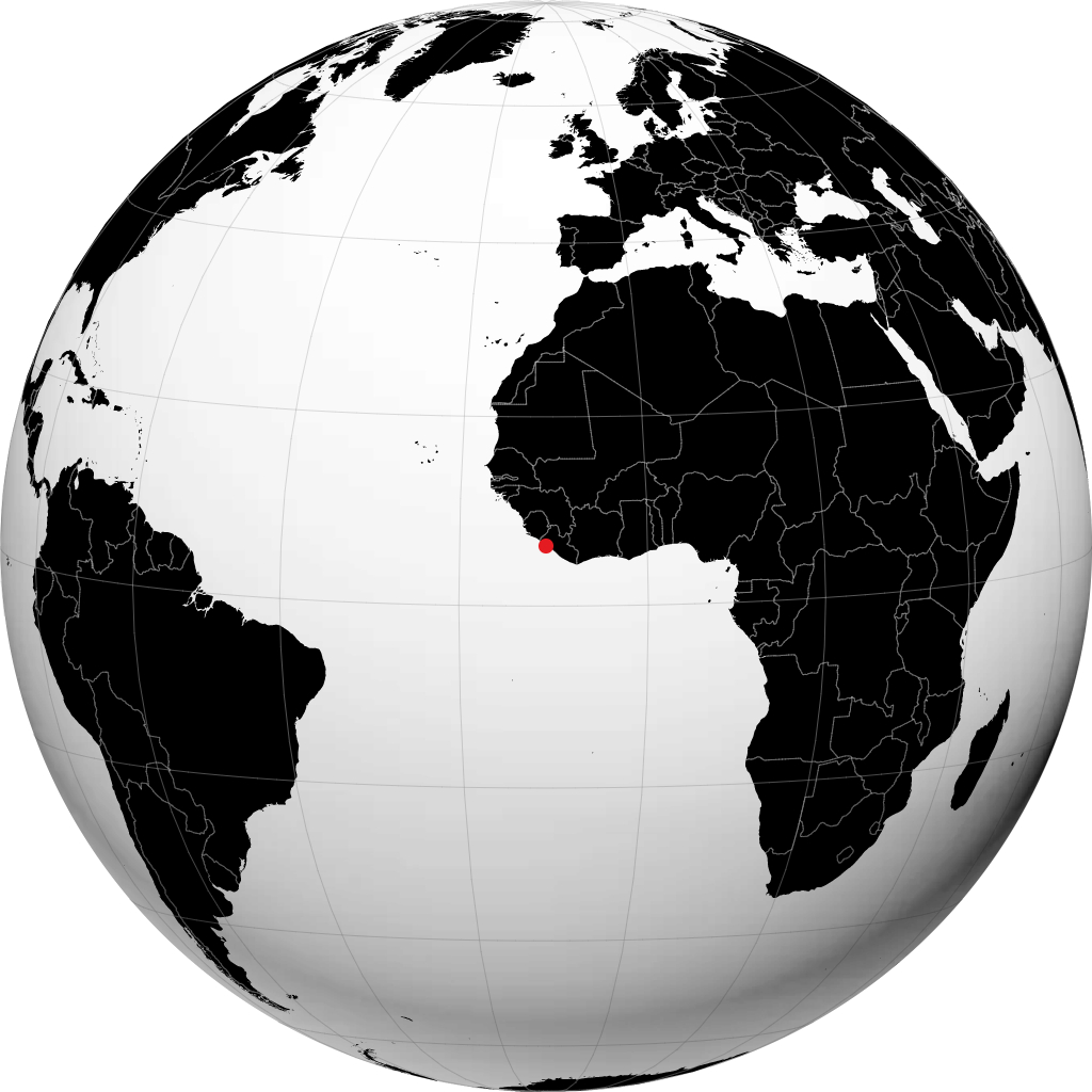 Monrovia op de globe