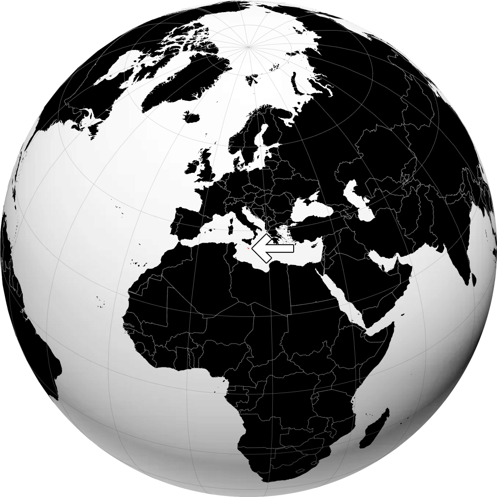 Malta op de globe