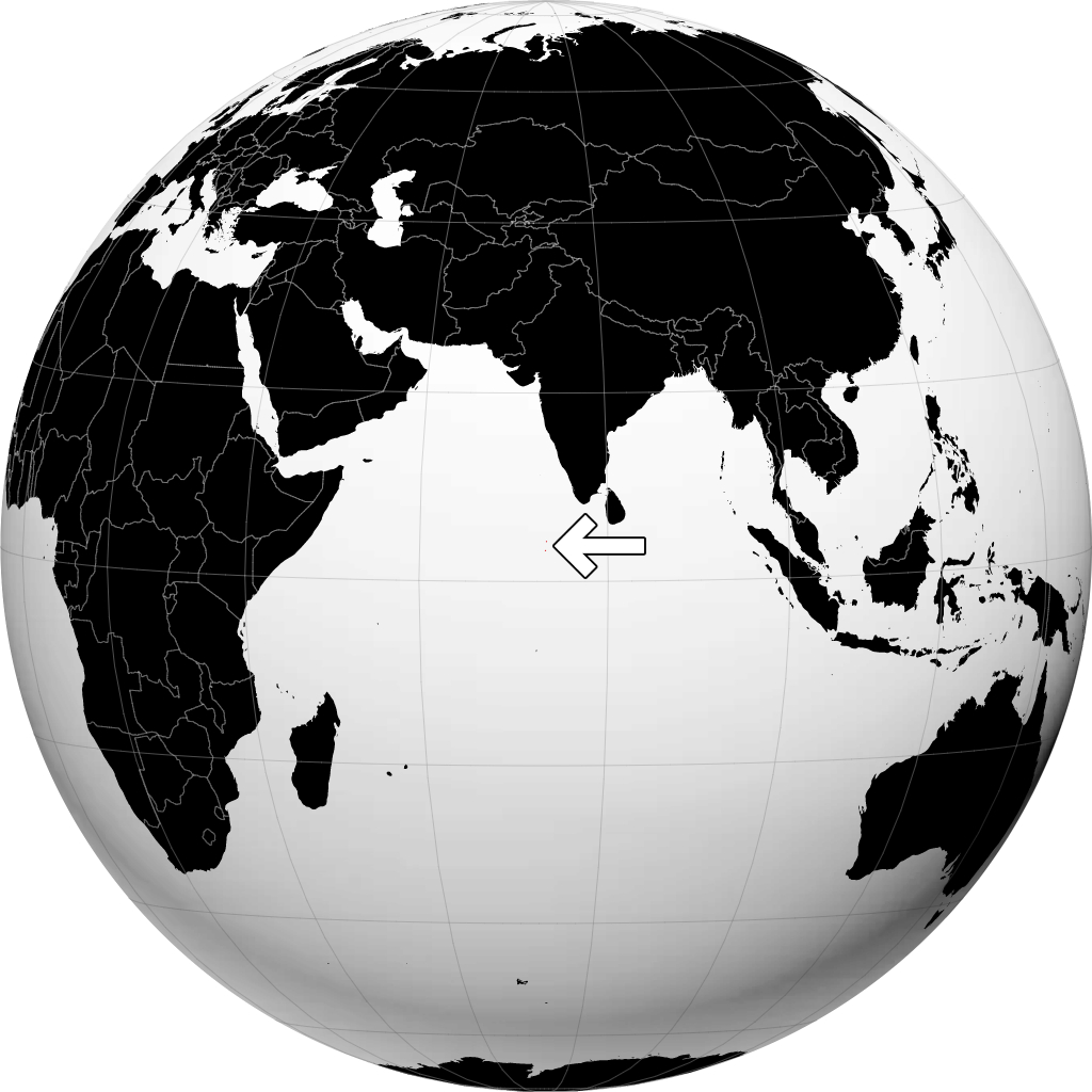 Maldiven op de globe