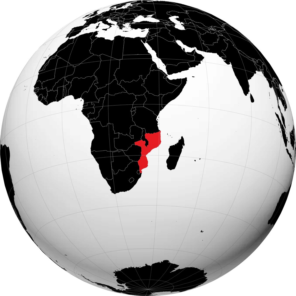 Mozambique op de globe
