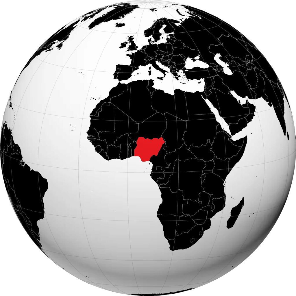 Nigeria op de globe