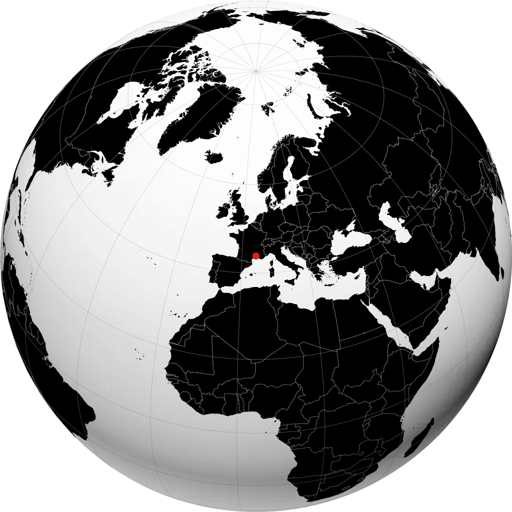 Nîmes op de globe