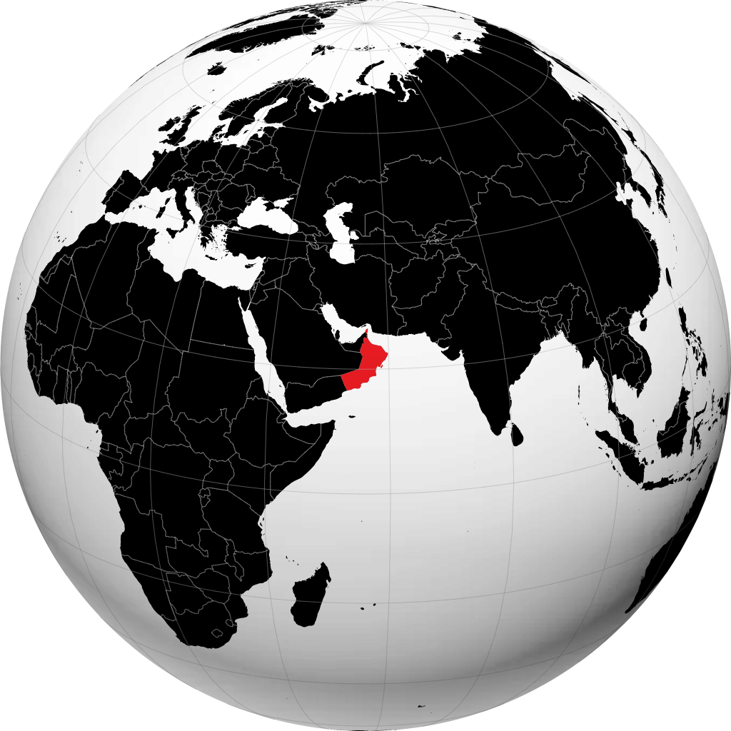 Oman op de globe