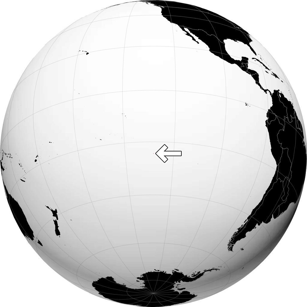 Pitcairneilanden op de globe