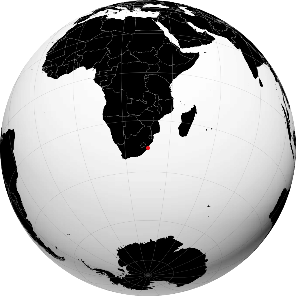 Port Shepstone op de globe