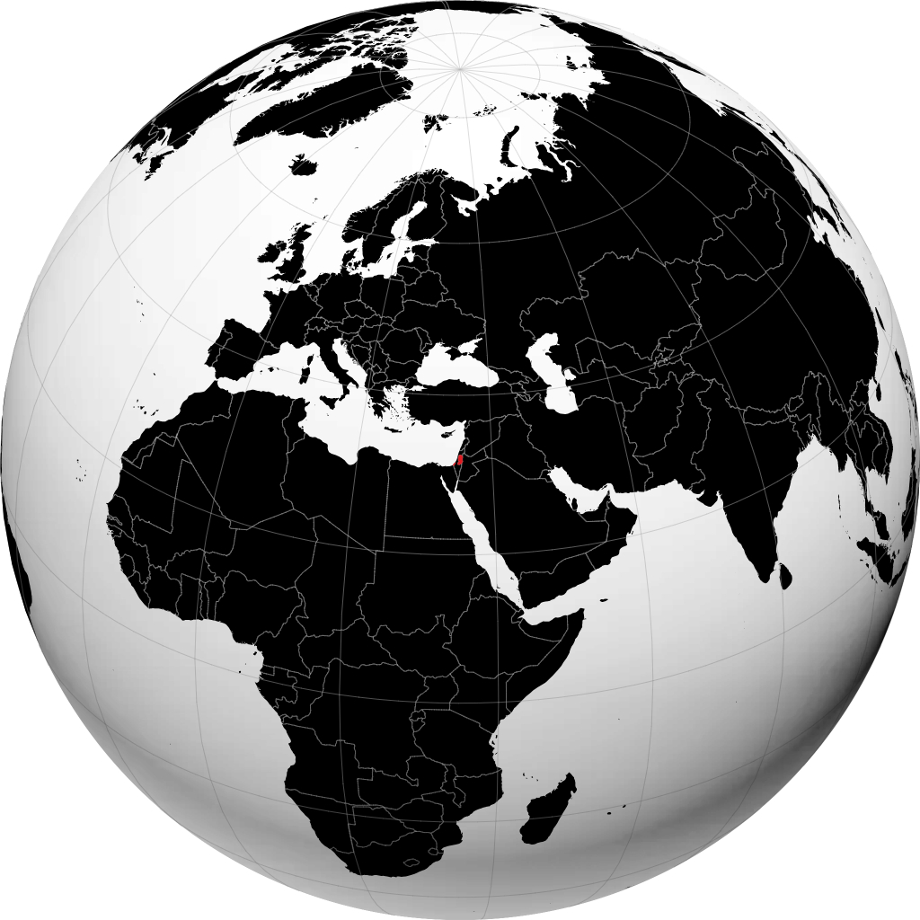 Palestina op de globe