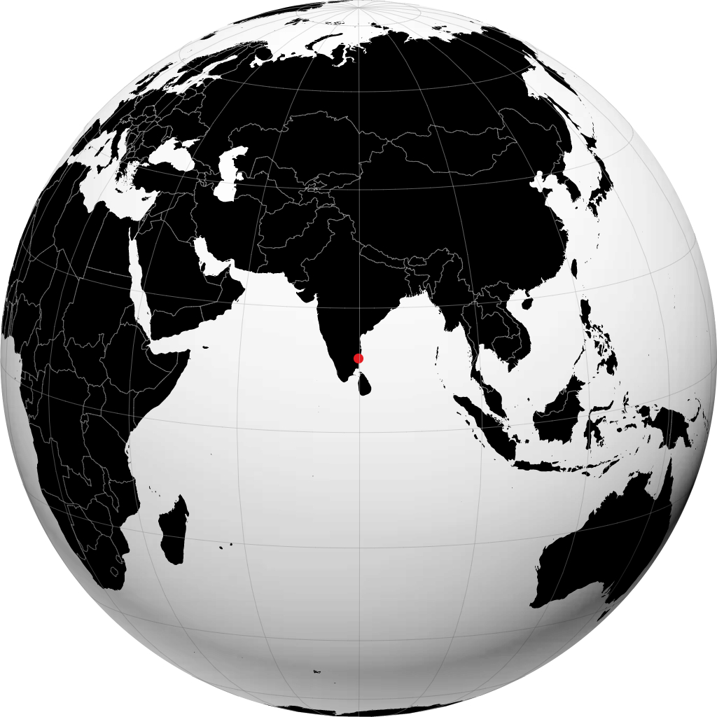 Puducherry op de globe
