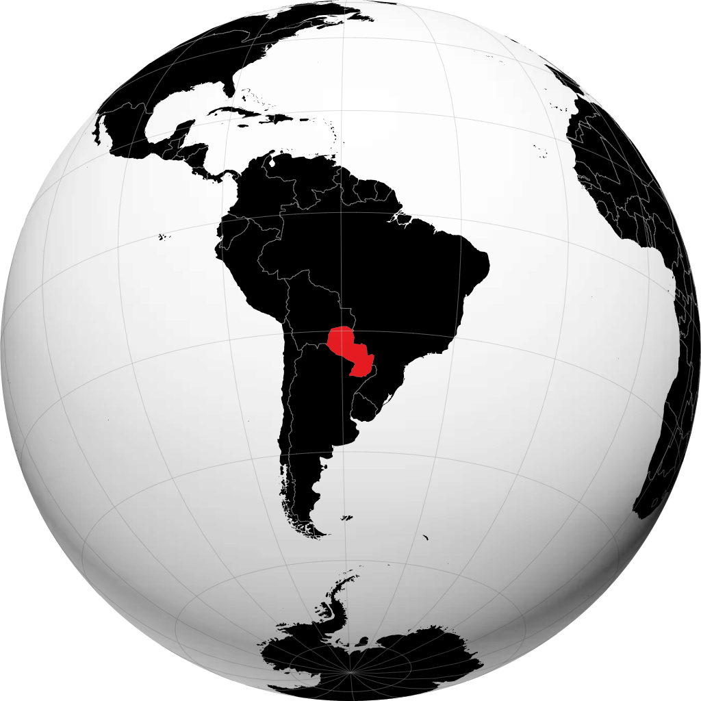 Paraguay op de globe