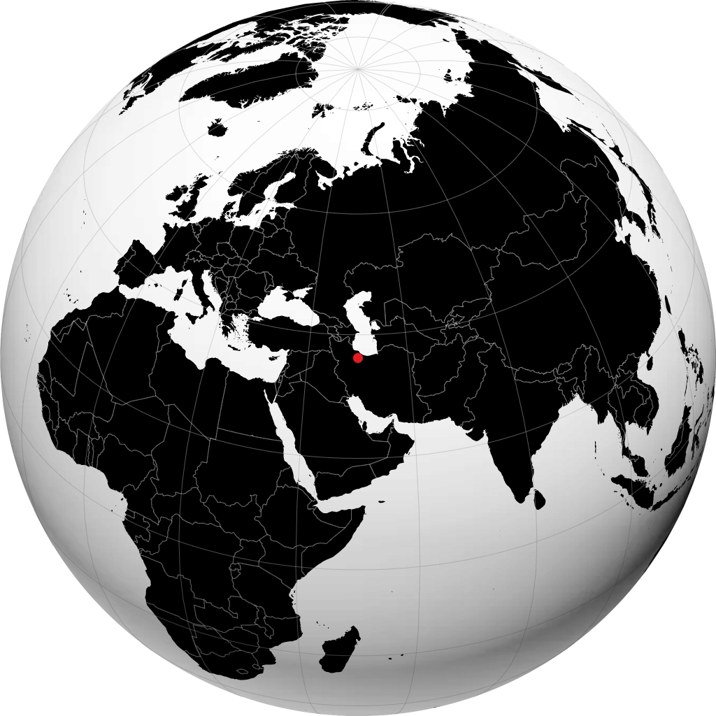 Qazvin op de globe