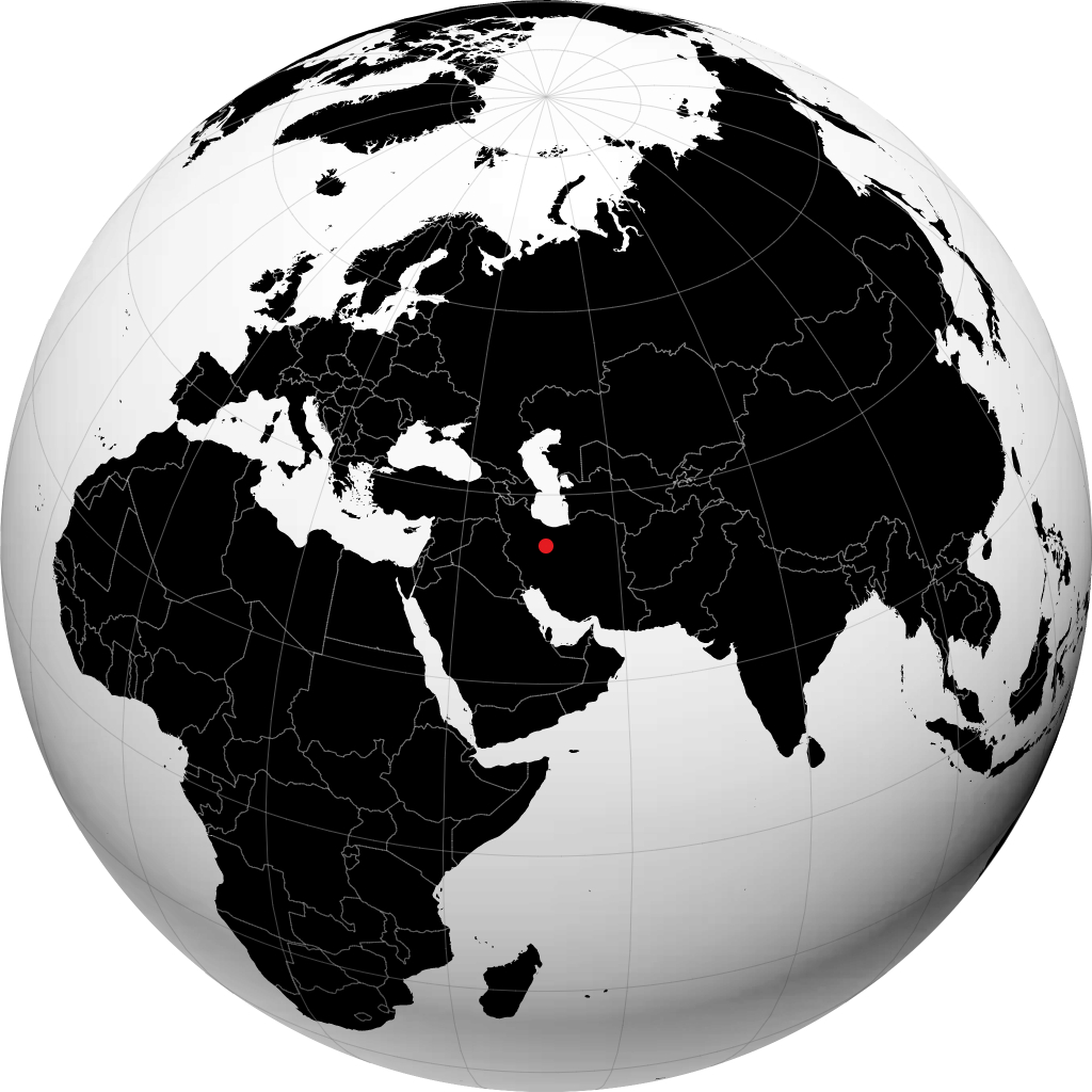 Qom op de globe