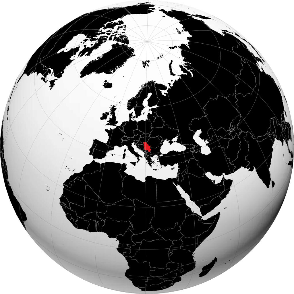 Servië op de globe