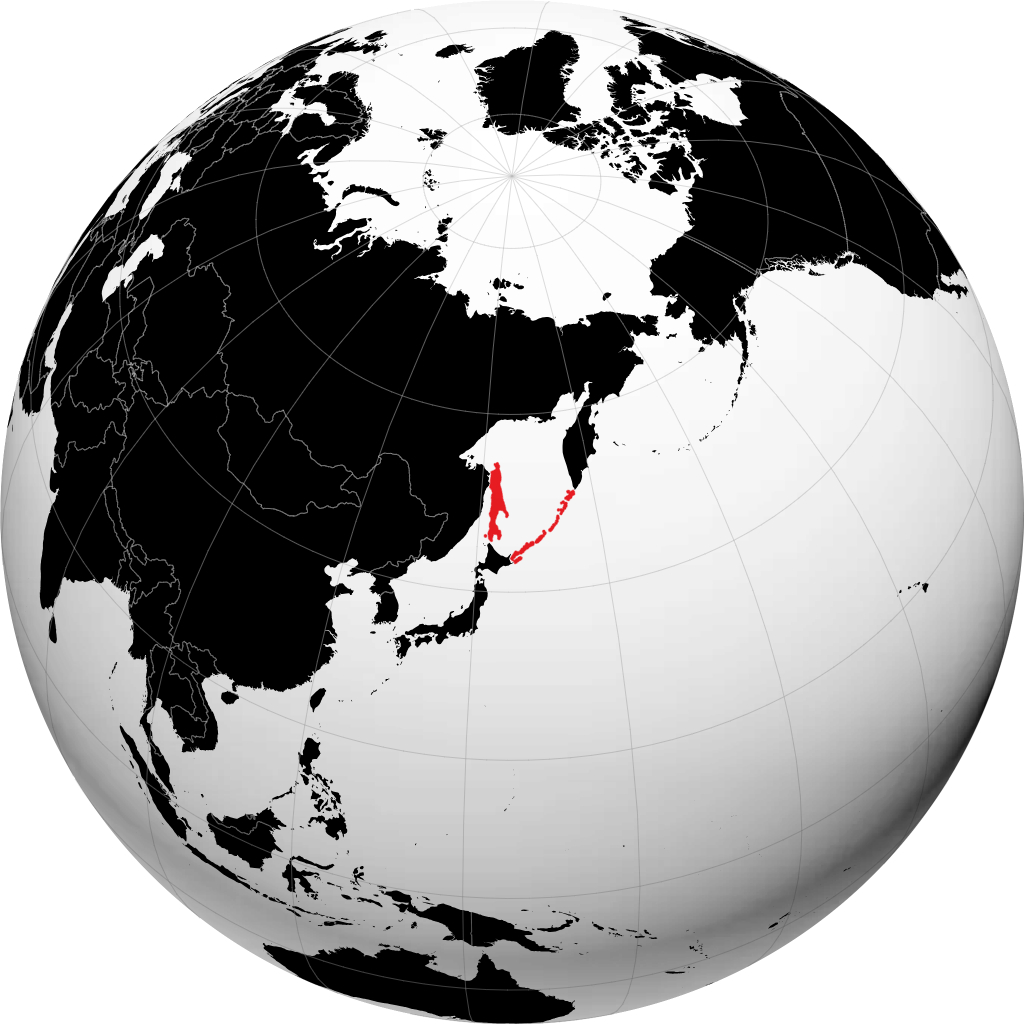 Oblast Sakhalin op de globe