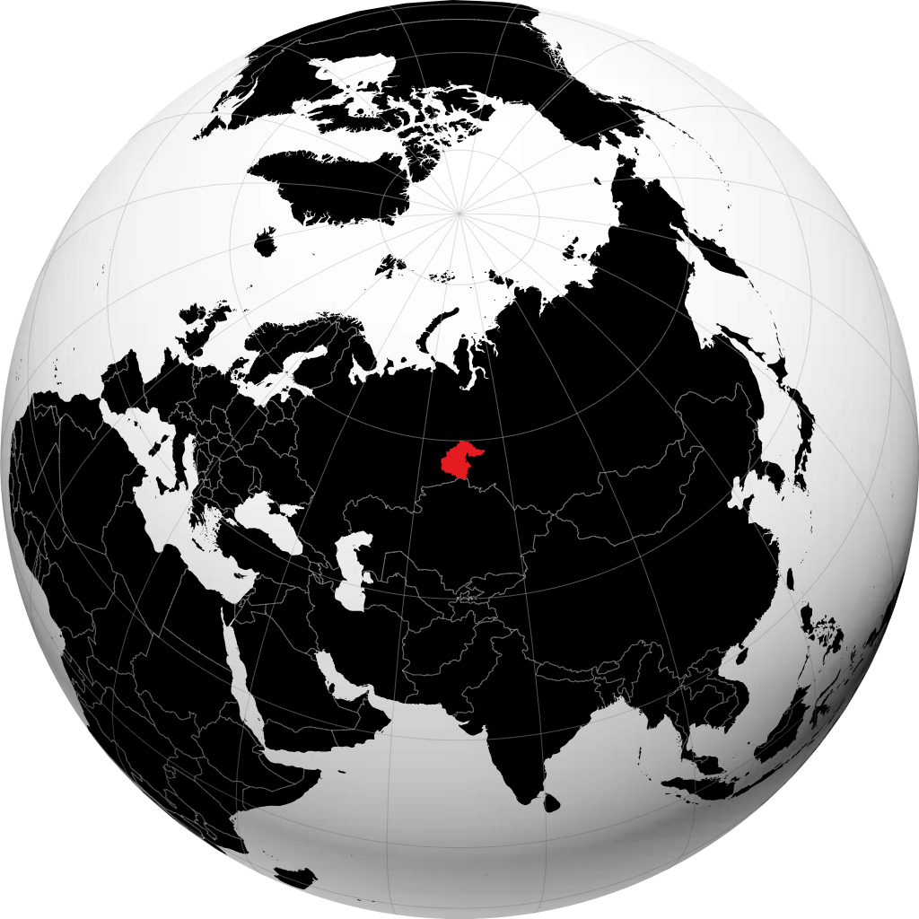 Oblast Tyumen op de globe