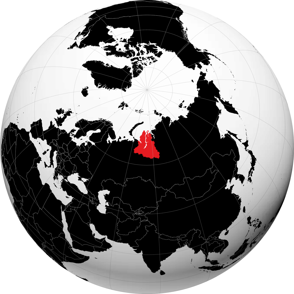 Autonome regio Yamalo-Nenets op de globe