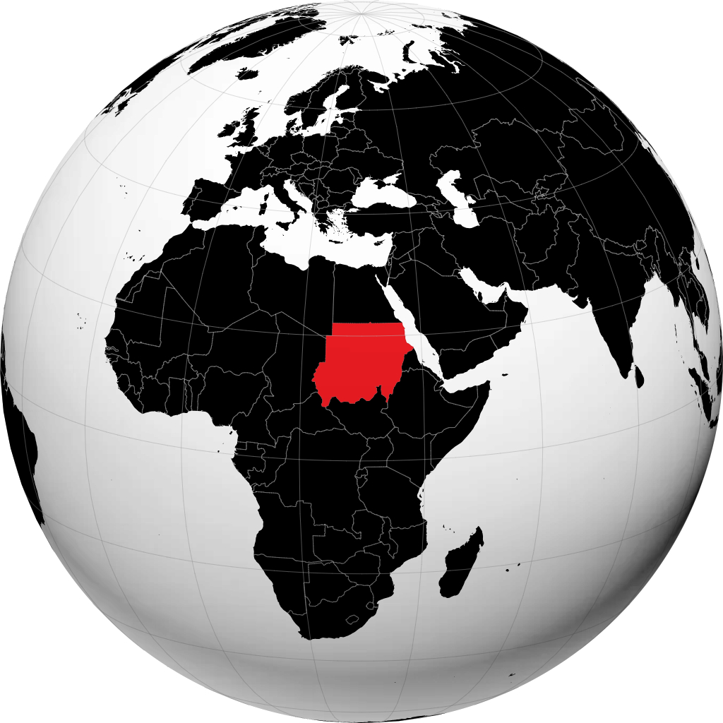 Soedan op de globe