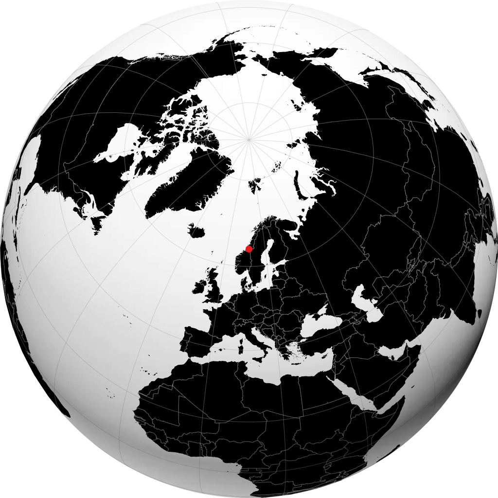 Steinkjer op de globe
