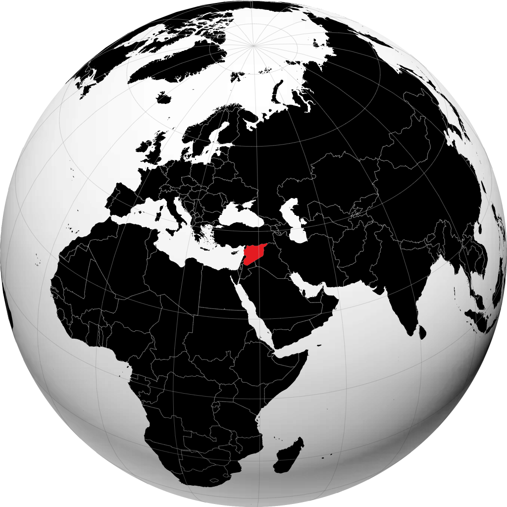 Syrië op de globe