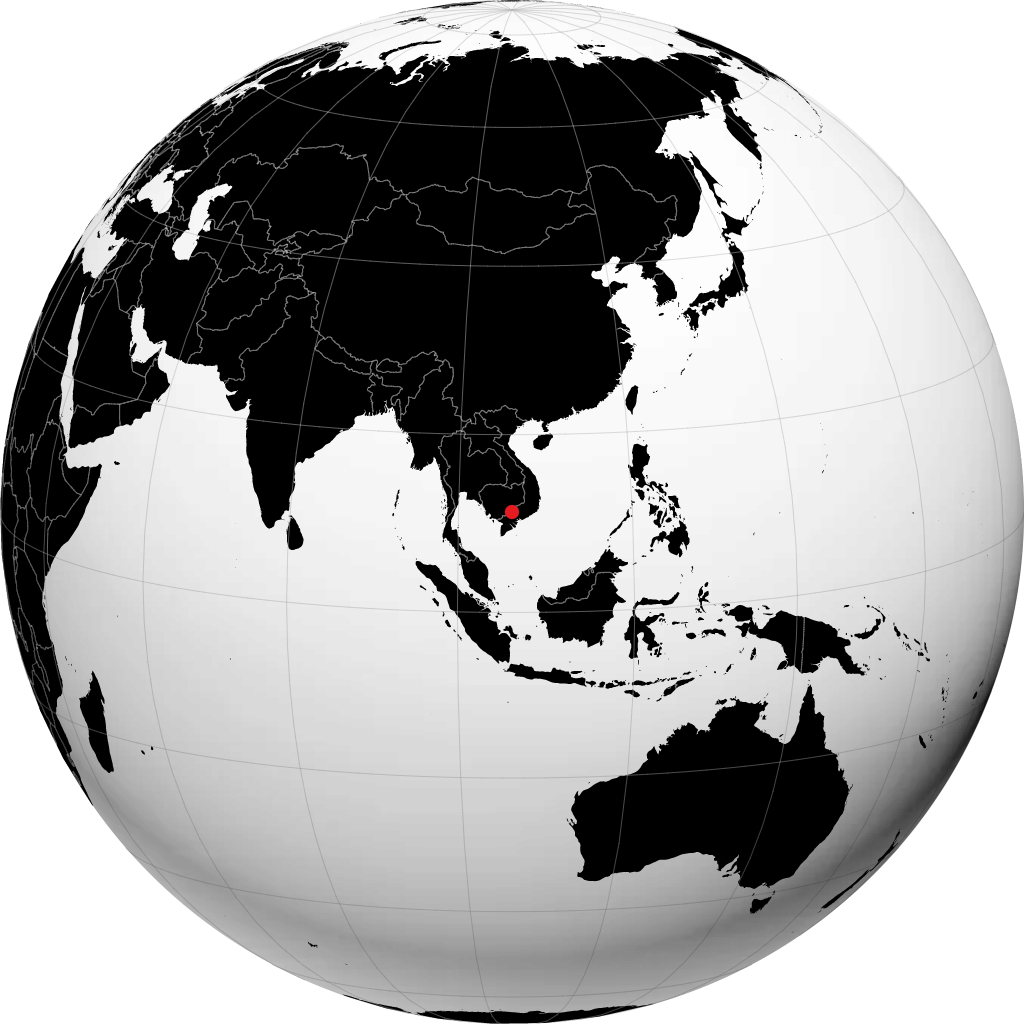 Tay Ninh op de globe