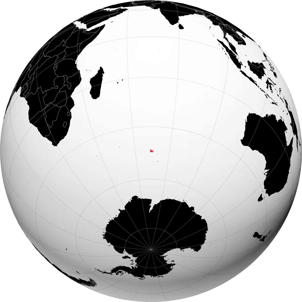 Franse Zuidelijke en Antarctische Gebieden op de globe