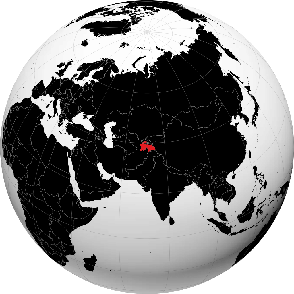 Tadzjikistan op de globe