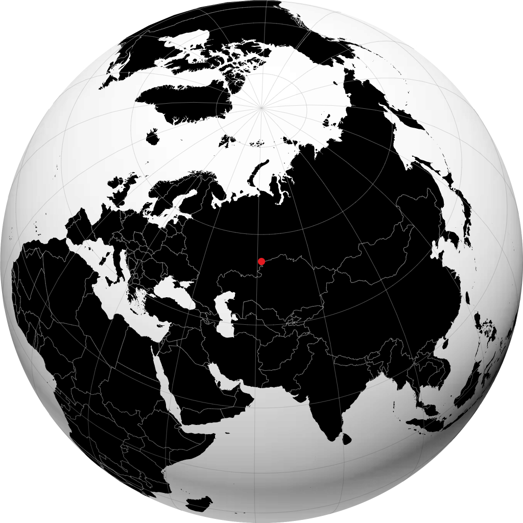 Troitsk op de globe