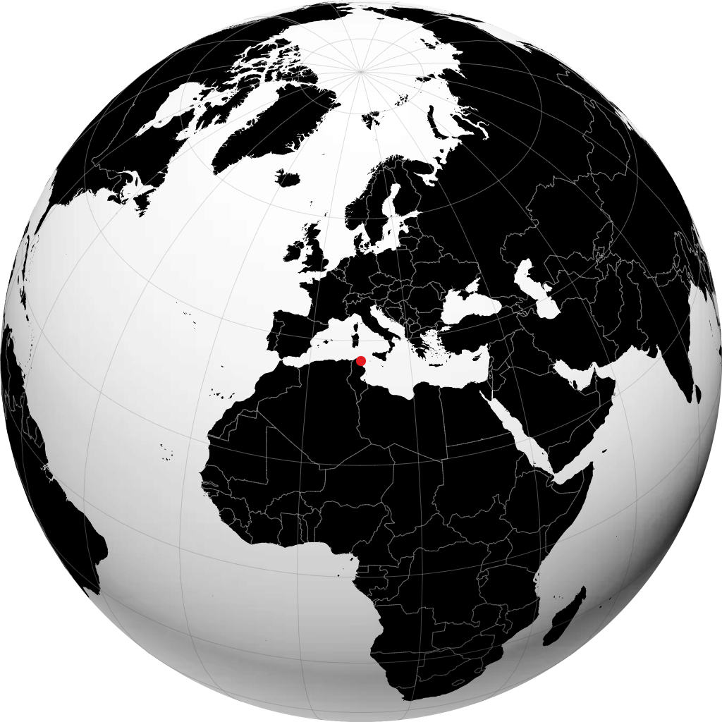 Tunis op de globe