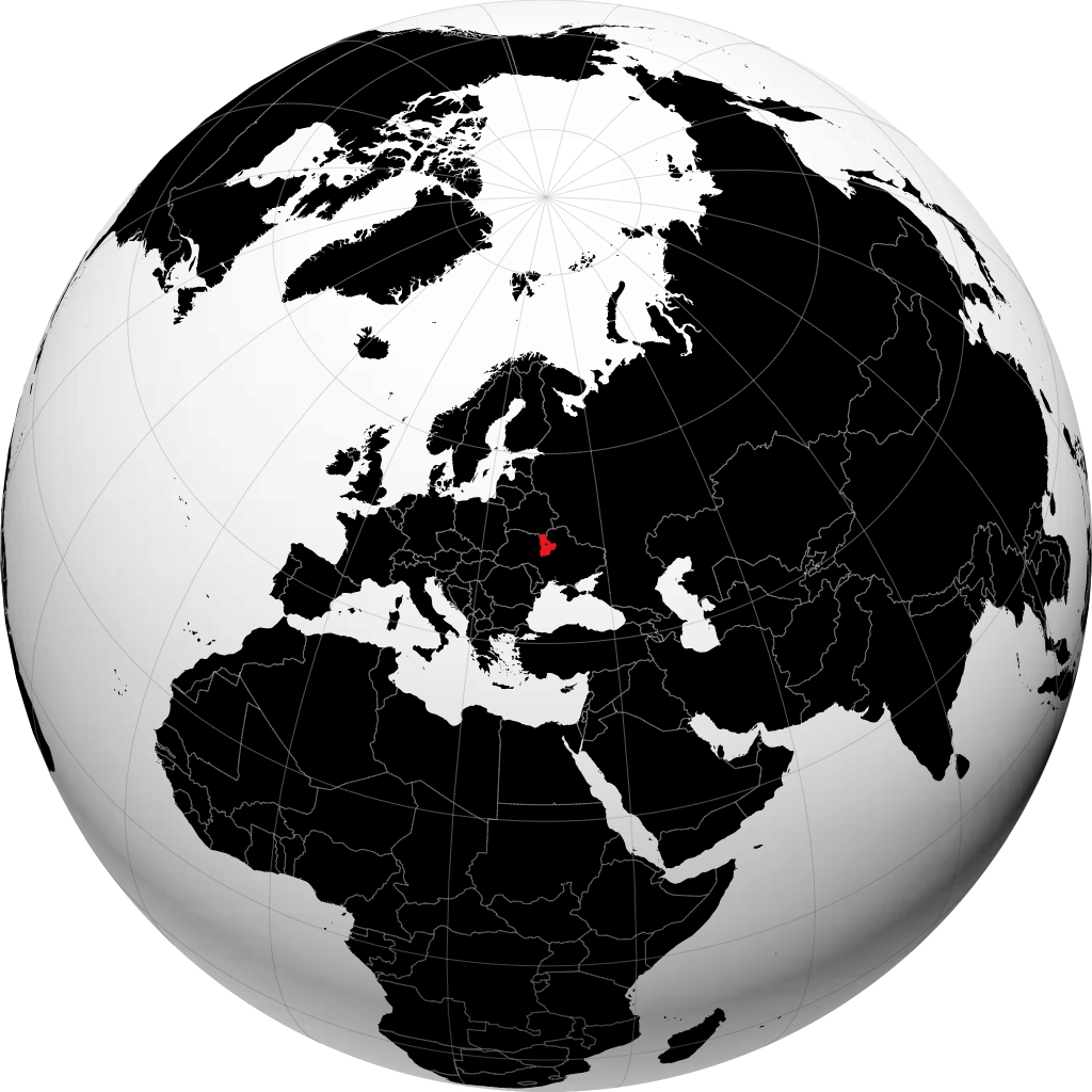 Regio Kyiv op de globe