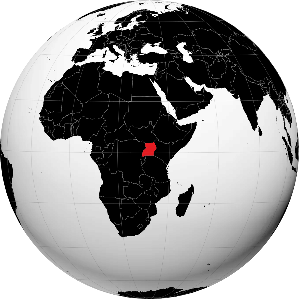 Oeganda op de globe
