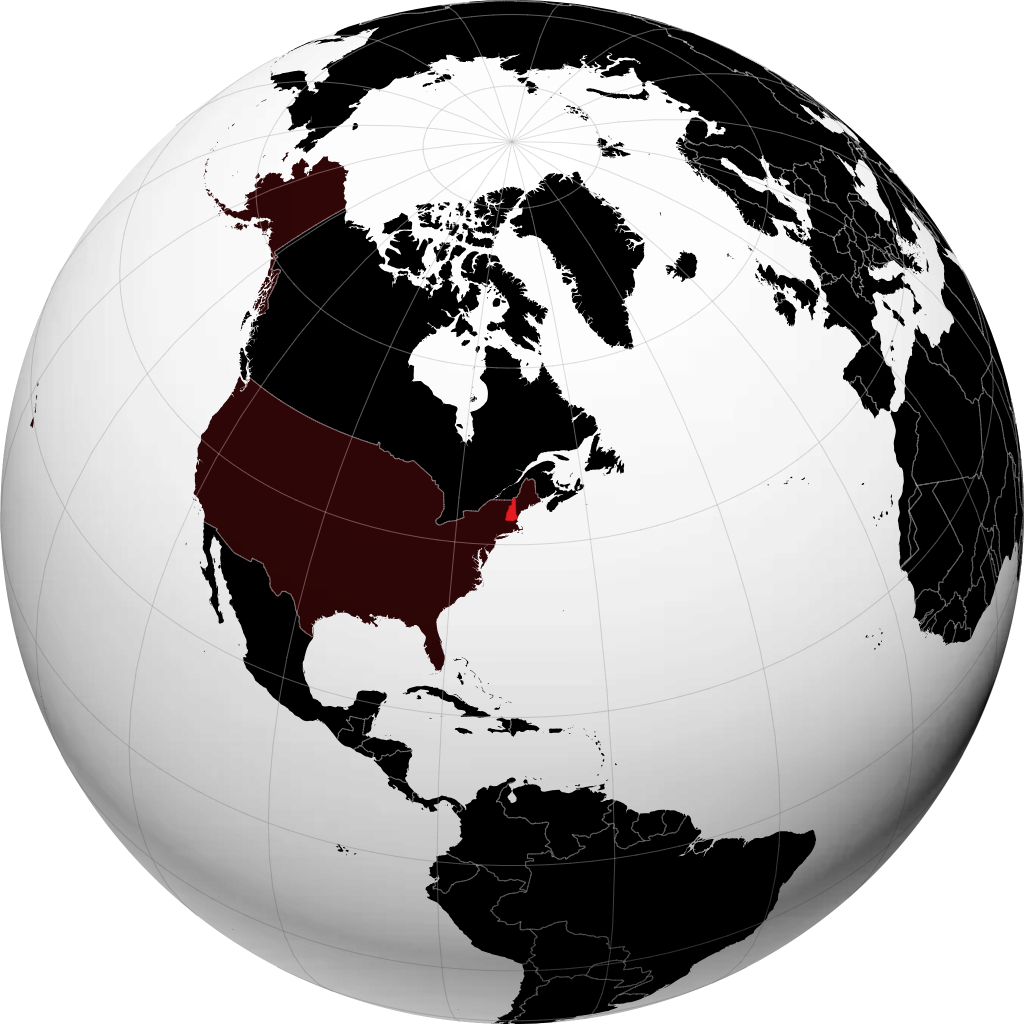 New Hampshire op de globe