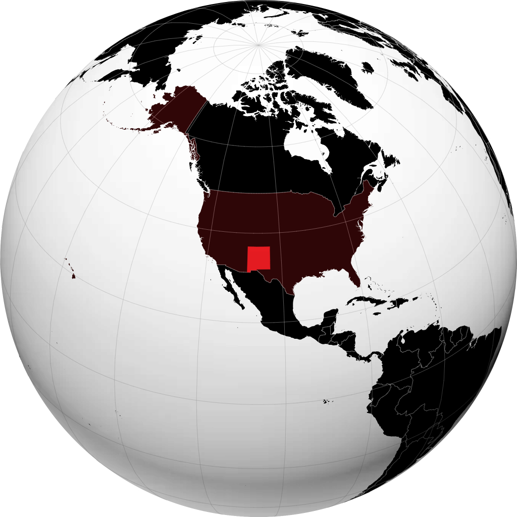 New Mexico op de globe