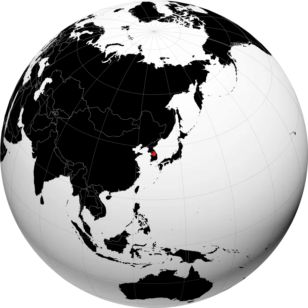 Wonju op de globe