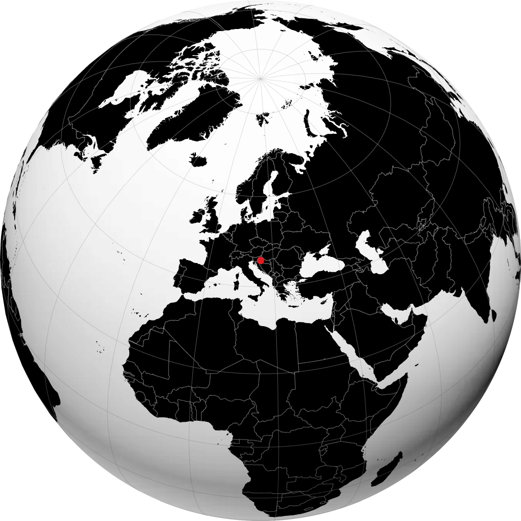 Zagreb op de globe