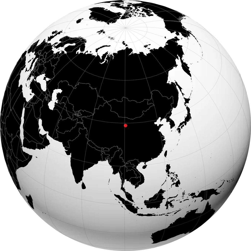 Zhangye op de globe